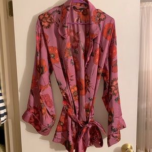 Missguided Floral Robe, Size 4